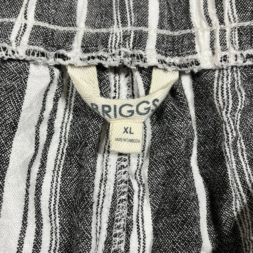 Briggs Fisherman Coastal Linen Blend Wide Leg Boho Stripe Pants Womens XL Resort - Picture 5 of 10